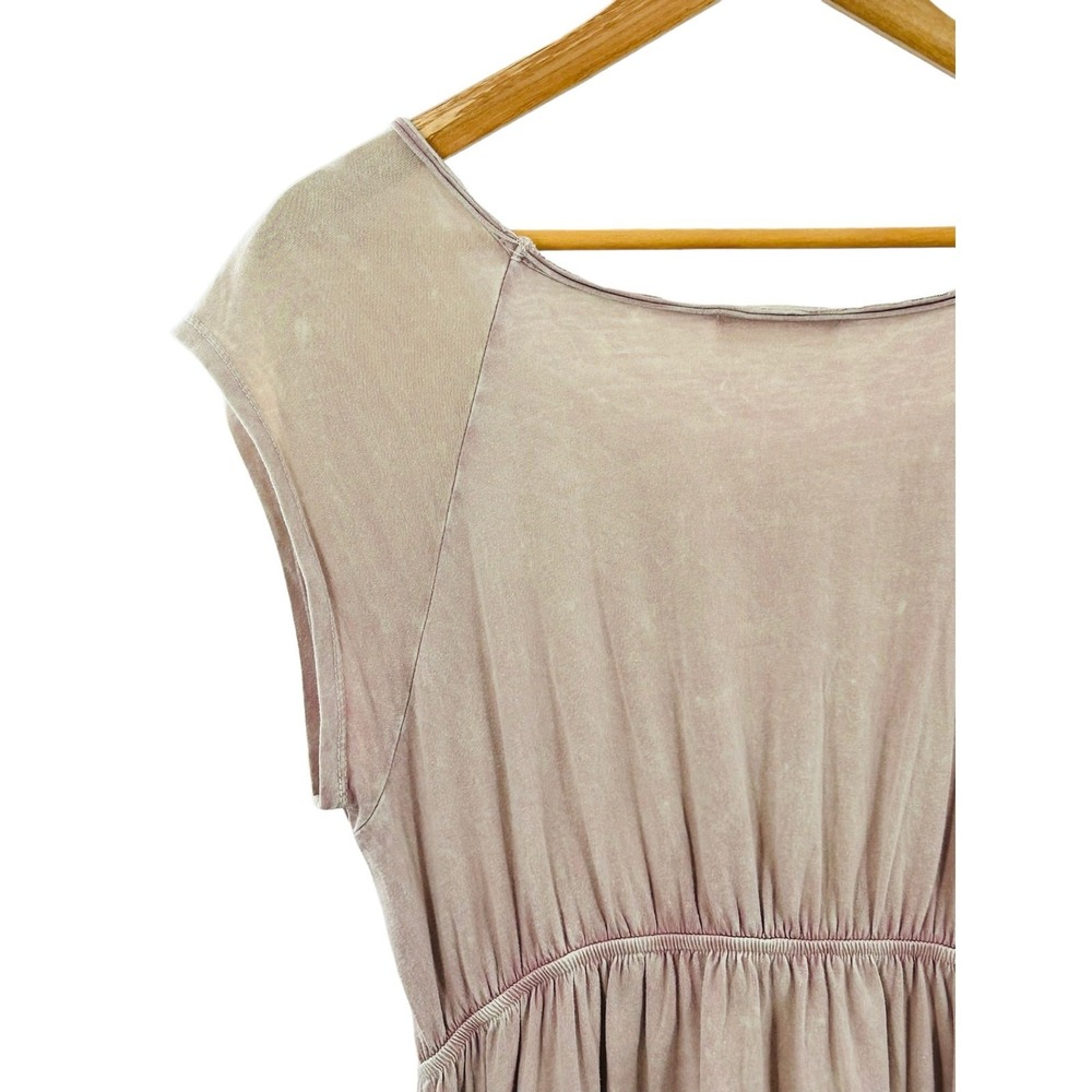 Altar'd State Boho Tiered Mini Dress Mauve Pink Lace Hem Small - Picture 5 of 9